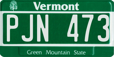 VT license plate PJN473