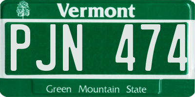 VT license plate PJN474