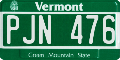 VT license plate PJN476