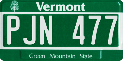 VT license plate PJN477