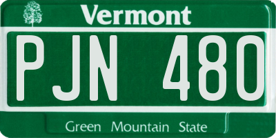 VT license plate PJN480