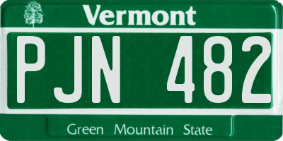 VT license plate PJN482