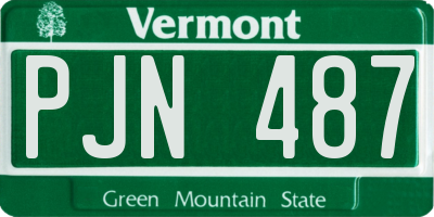 VT license plate PJN487