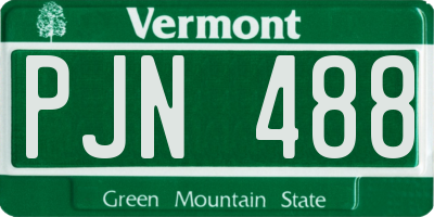 VT license plate PJN488