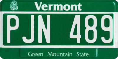 VT license plate PJN489