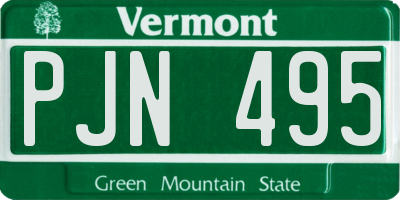 VT license plate PJN495