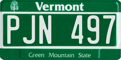 VT license plate PJN497