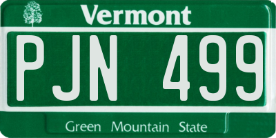 VT license plate PJN499