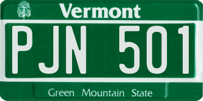 VT license plate PJN501