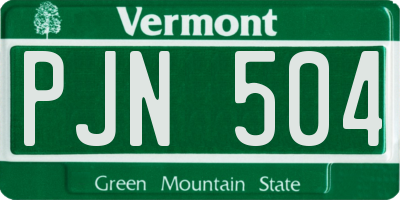 VT license plate PJN504