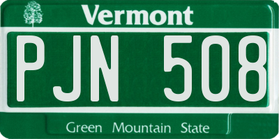 VT license plate PJN508