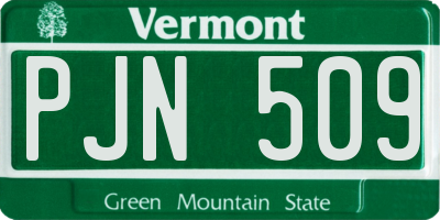 VT license plate PJN509