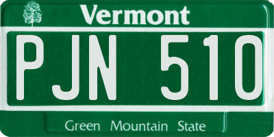 VT license plate PJN510