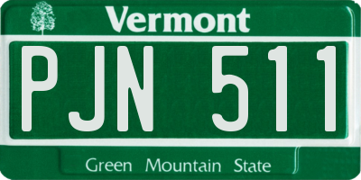 VT license plate PJN511