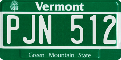 VT license plate PJN512
