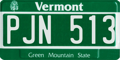 VT license plate PJN513
