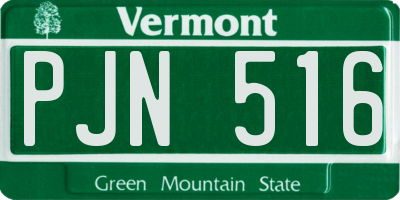 VT license plate PJN516