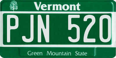 VT license plate PJN520