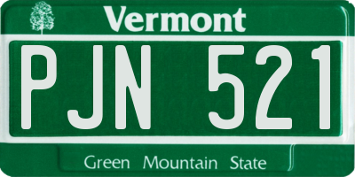 VT license plate PJN521