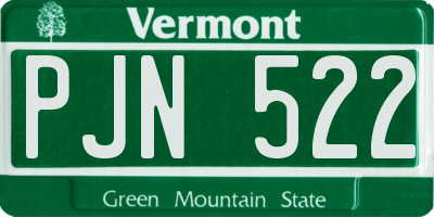 VT license plate PJN522