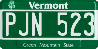 VT license plate PJN523