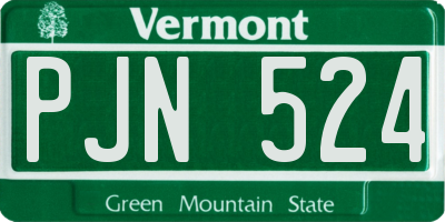 VT license plate PJN524