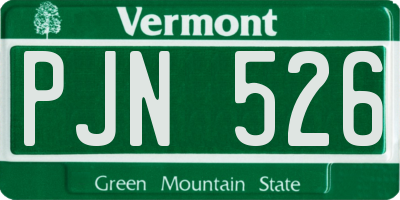 VT license plate PJN526