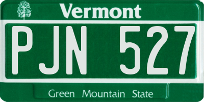 VT license plate PJN527