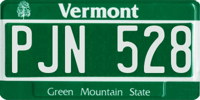 VT license plate PJN528