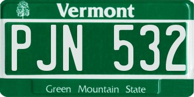 VT license plate PJN532