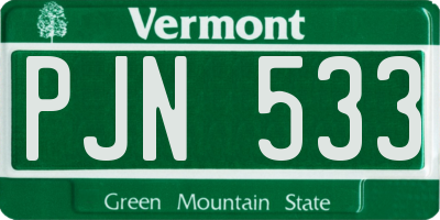 VT license plate PJN533