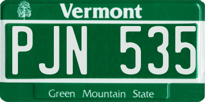VT license plate PJN535