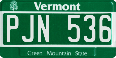 VT license plate PJN536