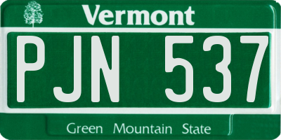 VT license plate PJN537