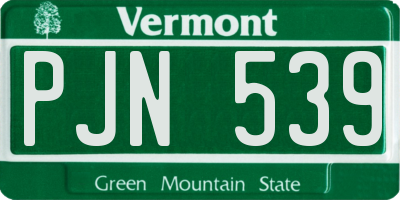 VT license plate PJN539