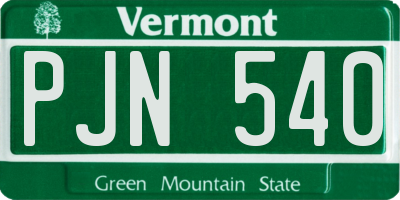 VT license plate PJN540