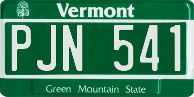 VT license plate PJN541