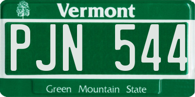 VT license plate PJN544
