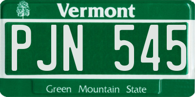 VT license plate PJN545