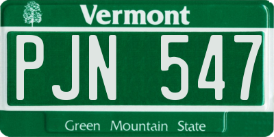VT license plate PJN547