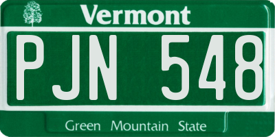 VT license plate PJN548