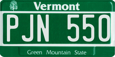 VT license plate PJN550