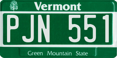 VT license plate PJN551