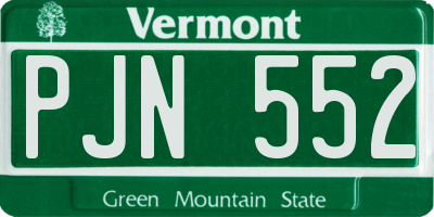VT license plate PJN552