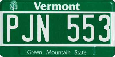 VT license plate PJN553