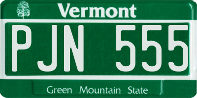 VT license plate PJN555
