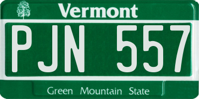 VT license plate PJN557