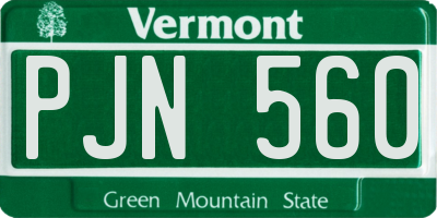 VT license plate PJN560