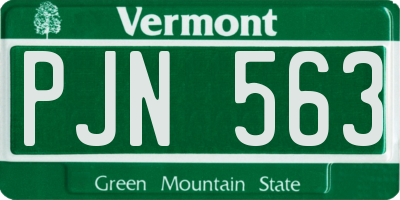 VT license plate PJN563
