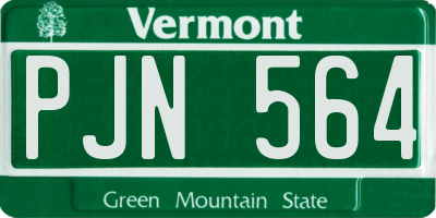 VT license plate PJN564